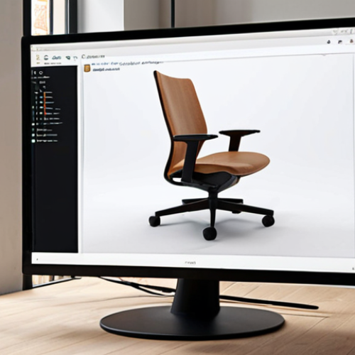 Home 6 **
Modern furniture design studio in Valencia, Spain. Computer screen showing structural analysis software, a sleek wooden chair being tested virtually, with a focus on sustainability and efficiency in furniture design. Natural light, minimalist aesthetic.
**