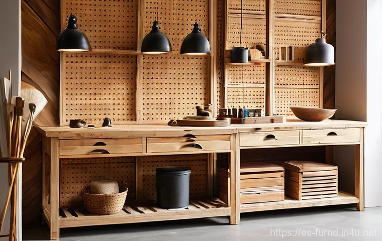 가구디자인 워크숍 기획법 - **Prompt 1: The Artisan's Workshop**
"A bright and impeccably organized furniture design worksho...