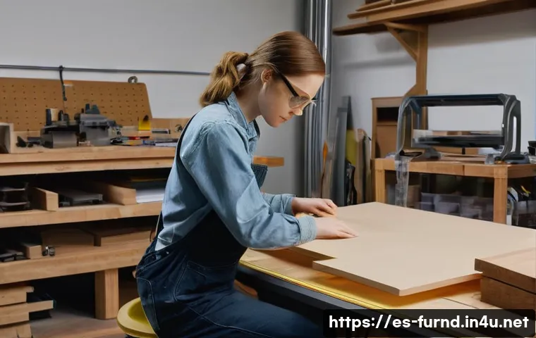가구디자인 프로토타입 제작 과정 - **Early Ergonomic Chair Prototype in a Workshop**
"A candid, well-lit photograph inside a bustli...